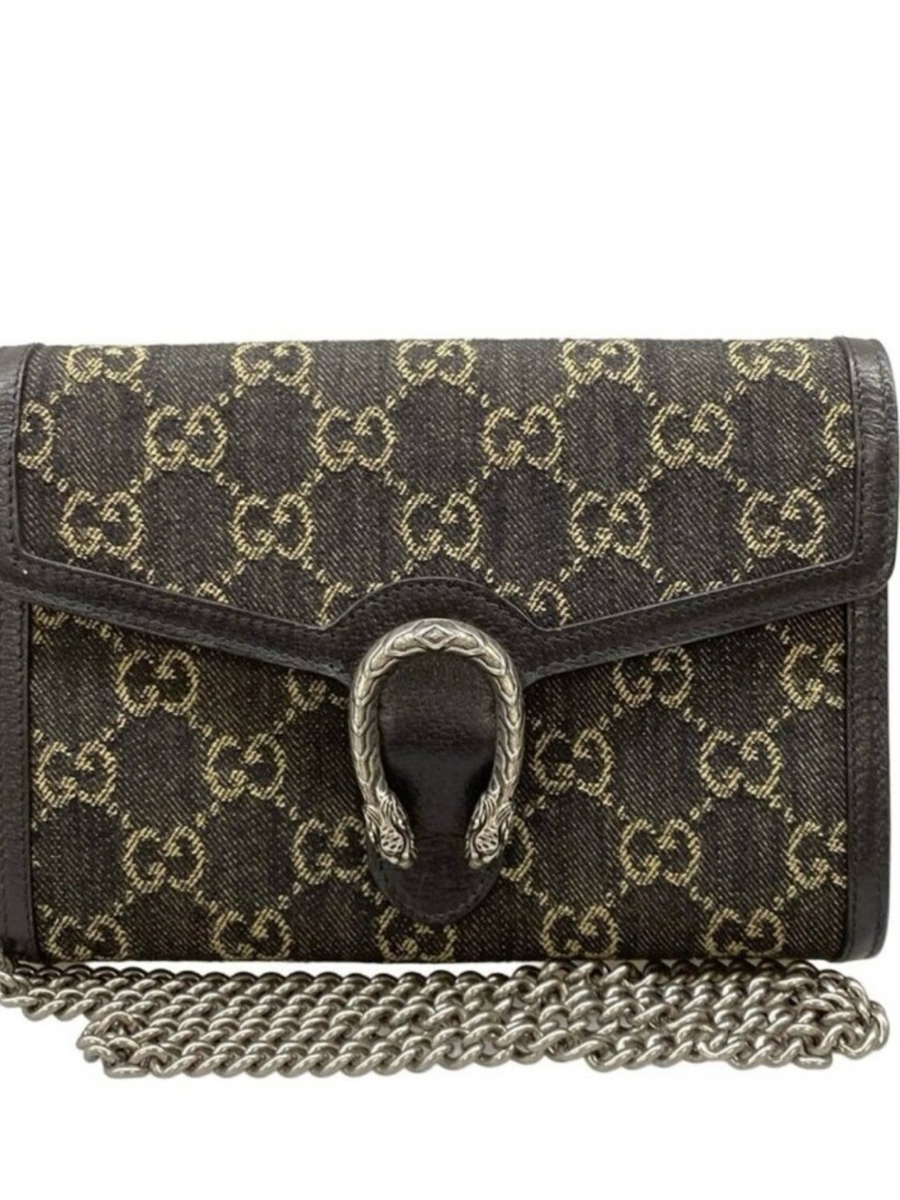 Gucci GG Dionysus wallet black with beige horseshoe clasp